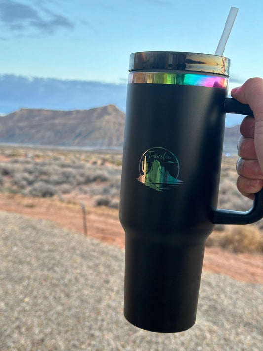 Custom Engraved Tumblers with your logo: coffee, water, other beverage, with a lid and straw, 40 oz