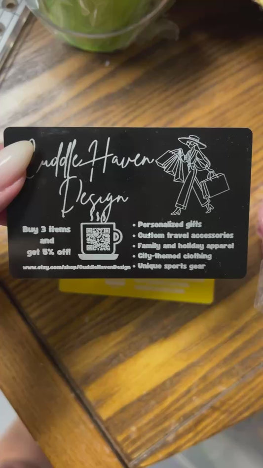 Metal Engraved business card, stainless steel, unusual business card 10 pcs